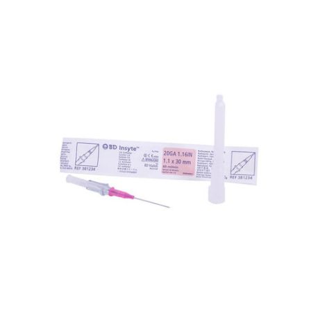 CATHETER COURT BD INSYTE 20G 30 mm en vialon radio-opaque ss ailettes