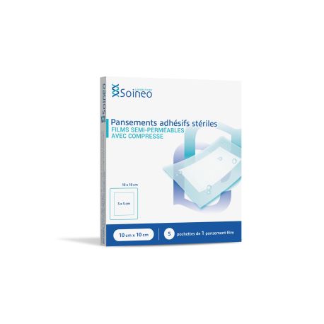 PANSEMENTS ADHESIFS PU STERILES - 10cm x 10cm /5